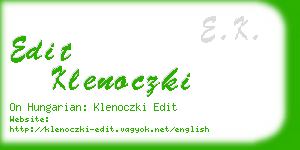 edit klenoczki business card